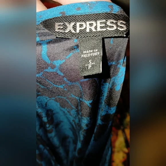 Express stretchy black and blue dress. Size small - Picture 3 of 3